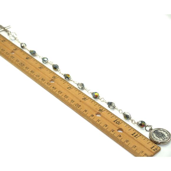 Handmade Miraculous Medal One Decade Rosary Silver Plate Unbreakable Wire Wrap - Picture 8 of 10